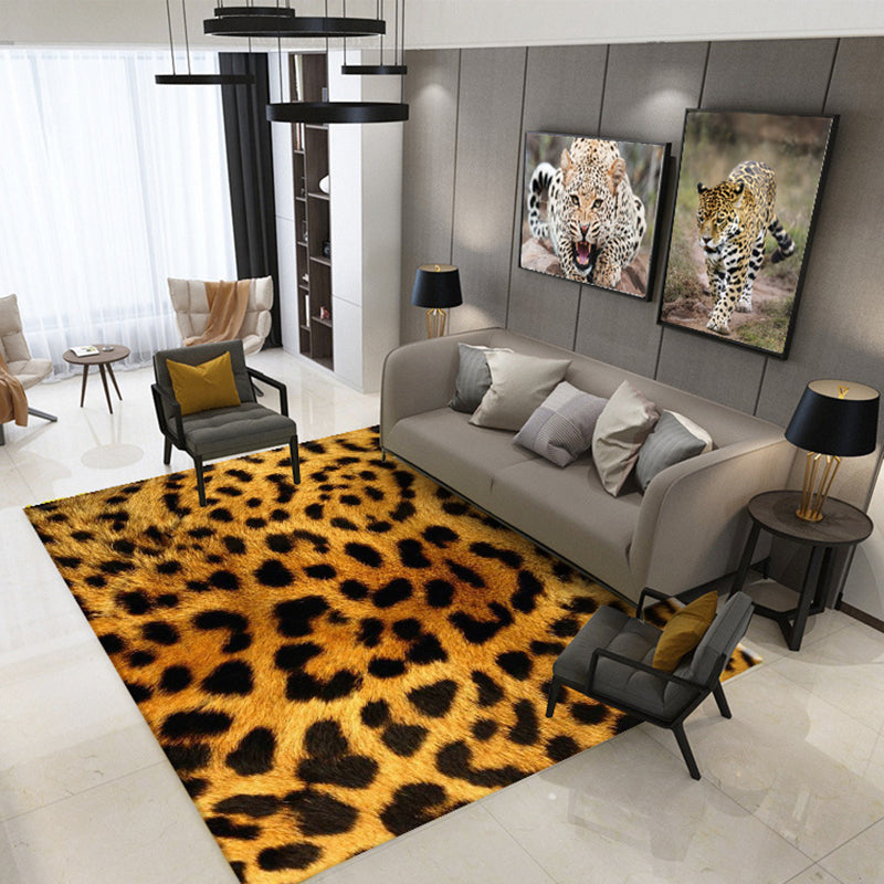 Trendy Parlor Rug Multi Colored Animal Skin Printed Area Carpet Anti-Slip Easy Care Indoor Rug