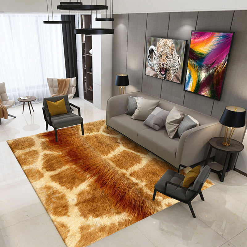 Trendy Parlor Rug Multi Colored Animal Skin Printed Area Carpet Anti-Slip Easy Care Indoor Rug