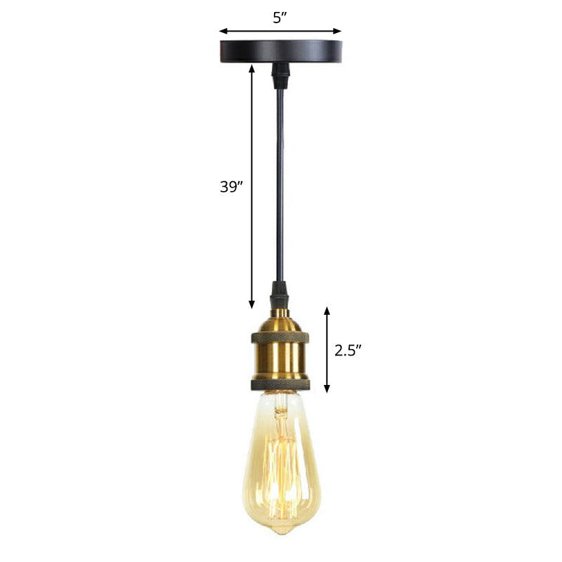 Bulbo bulbo Edison Alluminio Light Industrial Single Sogloming Lampada in nero