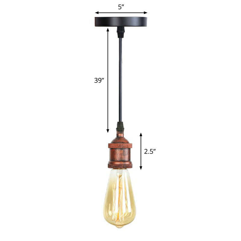 Edison Bulb Pocket en aluminium Pendant Light Light Industrial Single Salle Room suspendu Lamping en noir