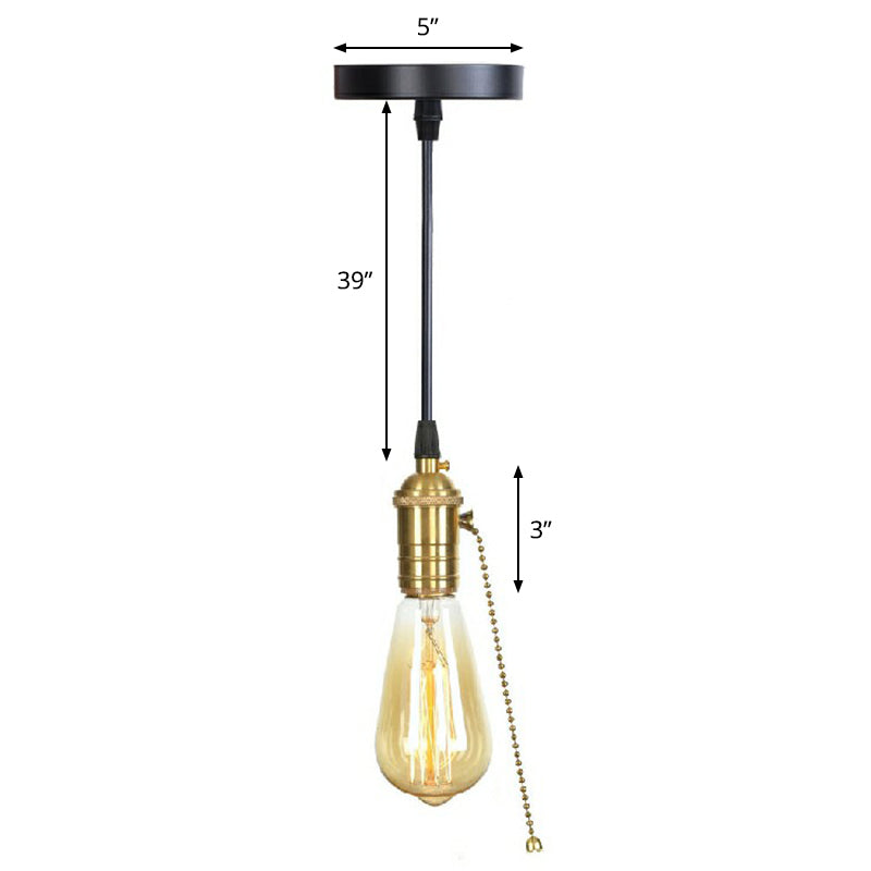 Bulbo bulbo Edison Alluminio Light Industrial Single Sogloming Lampada in nero