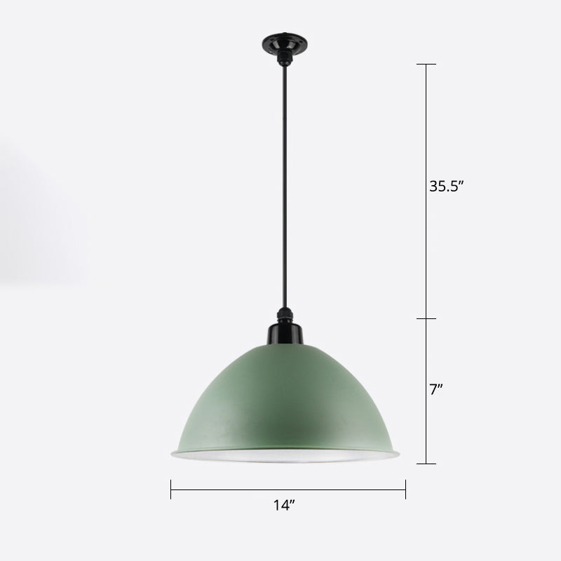 Macaron Dome Om Shade Pendant Light 1 Head Metallic Soffio Sospensione Lampada per sala da pranzo