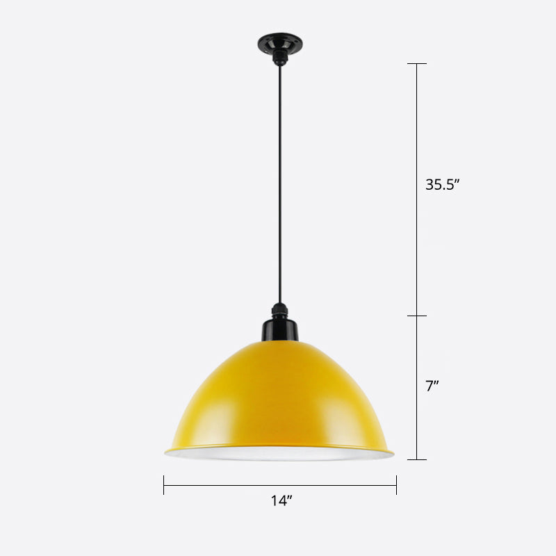 Macaron Dome Om Shade Pendant Light 1 Head Metallic Soffio Sospensione Lampada per sala da pranzo