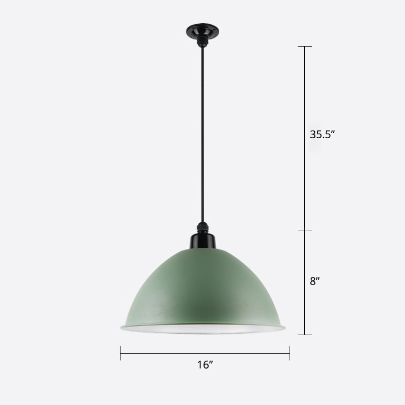 Macaron Dome Om Shade Pendant Light 1 Head Metallic Soffio Sospensione Lampada per sala da pranzo