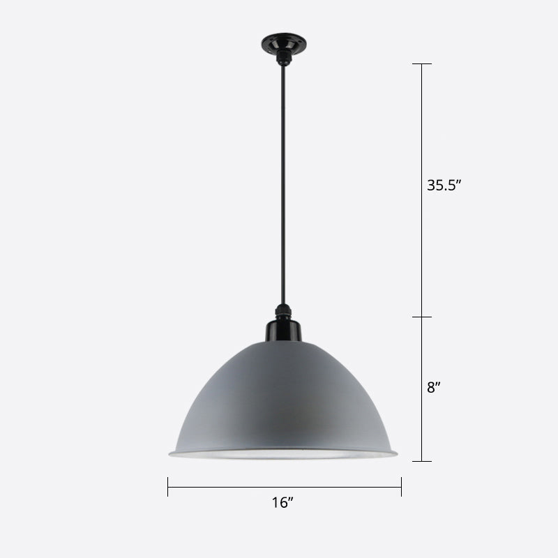 Macaron Dome Om Shade Pendant Light 1 Head Metallic Soffio Sospensione Lampada per sala da pranzo