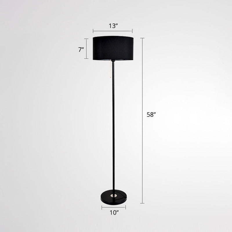 Drum Shade stehende Beleuchtung zeitgenössischer Stoff Ein-Bulb-Wohnzimmerstocklampe