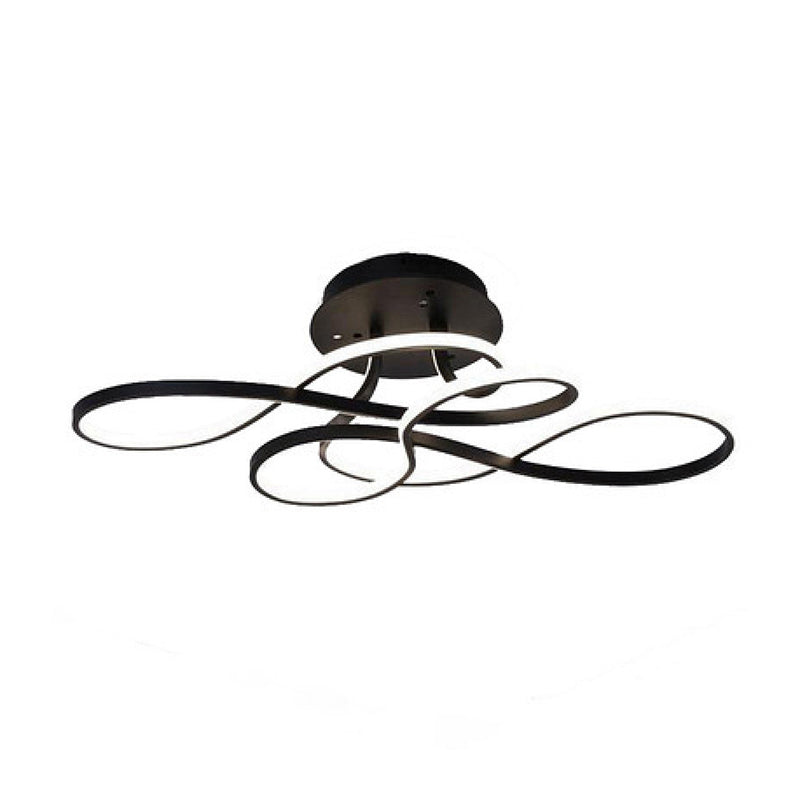 Ribbon Shaped LED Ceiling Flush Mount Artistic Metal Semi Mount Lighting for Bedroom