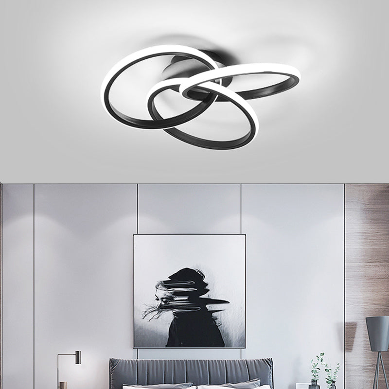 Anelli ad interblocco Luce a filo Luce minimalista Camera da letto acrilico semifulò Luce soffitto a soffitto