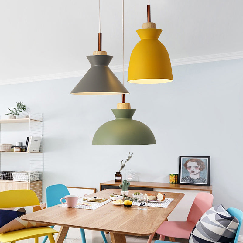 Macaron Cookware Shaped Cluster Pendant Metal 3 Lights Dining Room Ceiling Hang Lamp in Green