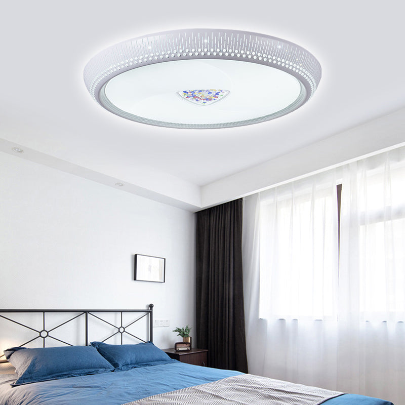 Ronde Flush Mount Verlichting Modernist Acryl Led White Flush Plafond Licht profiel in wit licht, 23 "/31" breed