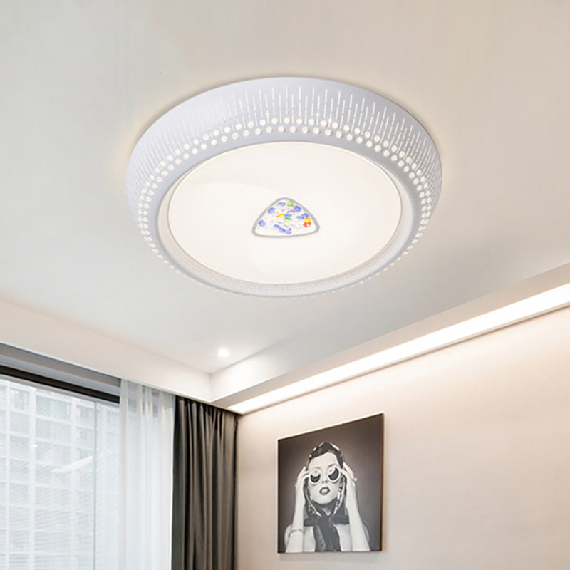 Ronde Flush Mount Verlichting Modernist Acryl Led White Flush Plafond Licht profiel in wit licht, 23 "/31" breed