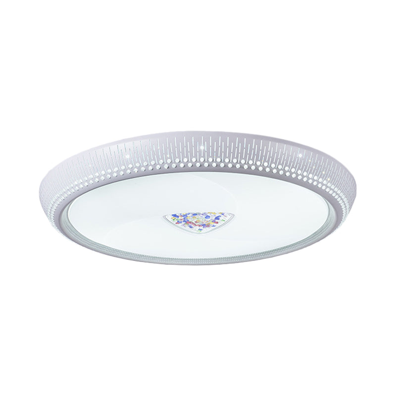 Circular Flush Mount Lighting Modernist Acrylic Led White Flush Ceiling Light Fixture in White Light, 23"/31" Wide