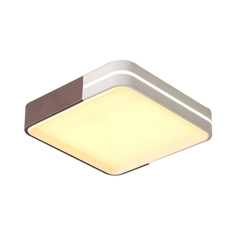 Lampada da incasso a LED per soggiorno con paralume acrilico quadrato/rettangolare Lampada da soffitto modernista bianca con montaggio ad incasso in luce bianca/calda, larghezza 19"/38"