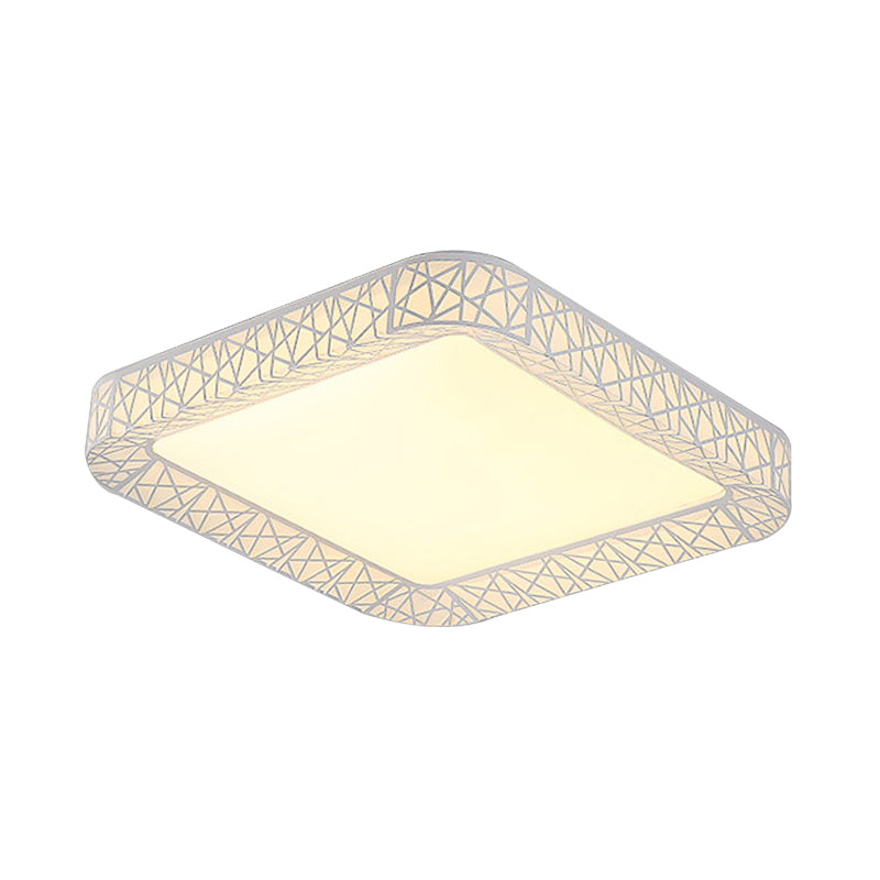 Carré / Rectangle Acrylique flush Mount Lamp Modernist Led White Flush Mount Ceiling Light Fixture with Frosted Diffuser, 19.5 "/25" /35.5 " Wide