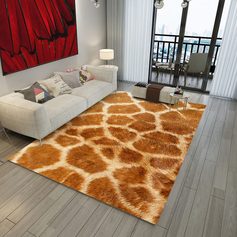 Chapeur de salon de concepteur Tapis à glissement imprimé à la peau multicolaire Tapis lavable sans glissement