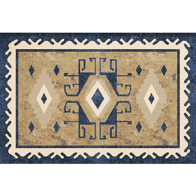 Retro Multicolor Moroccan Rug Polyster Geo Pattern Indoor Rug Anti-Slip Backing Pet Friendly Area Carpet for Bedroom