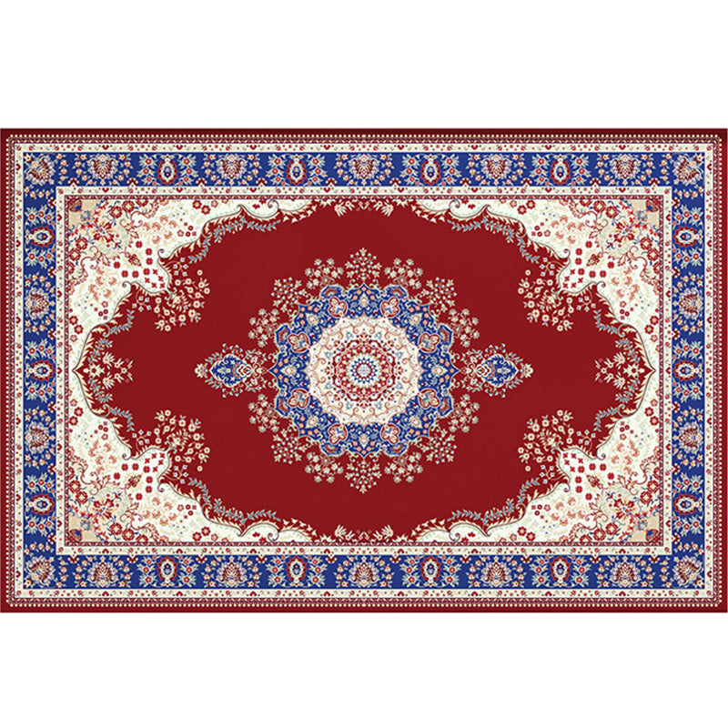 Retro Multicolor Moroccan Rug Polyster Geo Pattern Indoor Rug Anti-Slip Backing Pet Friendly Area Carpet for Bedroom