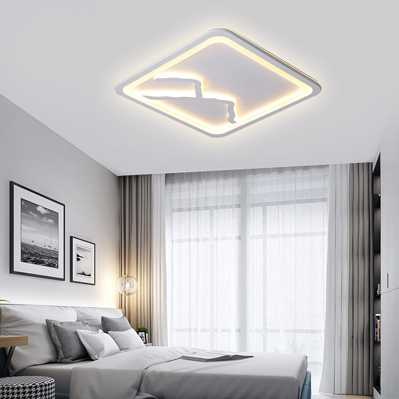 Blanc / gris carré / rectangulaire encastré moderne LED 19,5 pouces / 23,5 pouces / 35,5 pouces large blanc / lumière chaude acrylique encastré luminaire