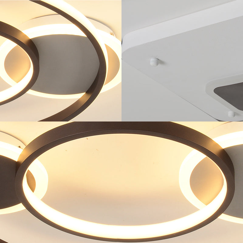 Schwarz -Weiß -runde Flush Mount Lampe Moderne LED Metall Flush Mount Leuchte für Schlafzimmer in weiß/warmem Licht