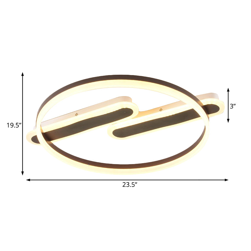 Illuminazione da incasso con sfera in metallo Plafoniera moderna da incasso a LED marrone con luce bianca/calda