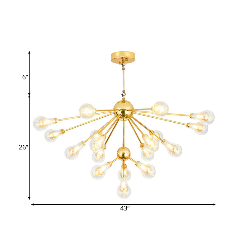 Ciondolo lampadario in metallo Sputnik con sfumatura moderna a led multidie in oro moderna lampadario a led a led a led oro