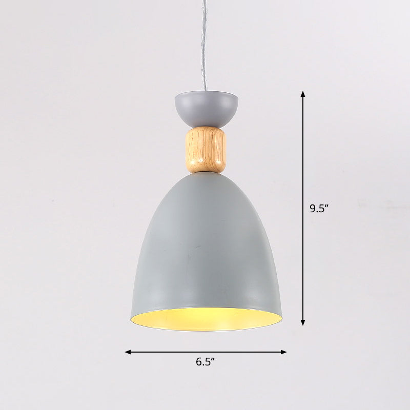 Bell Dining Room Down Lighting Pendant Metal Single-Bulb Nordic Style Hanging Light