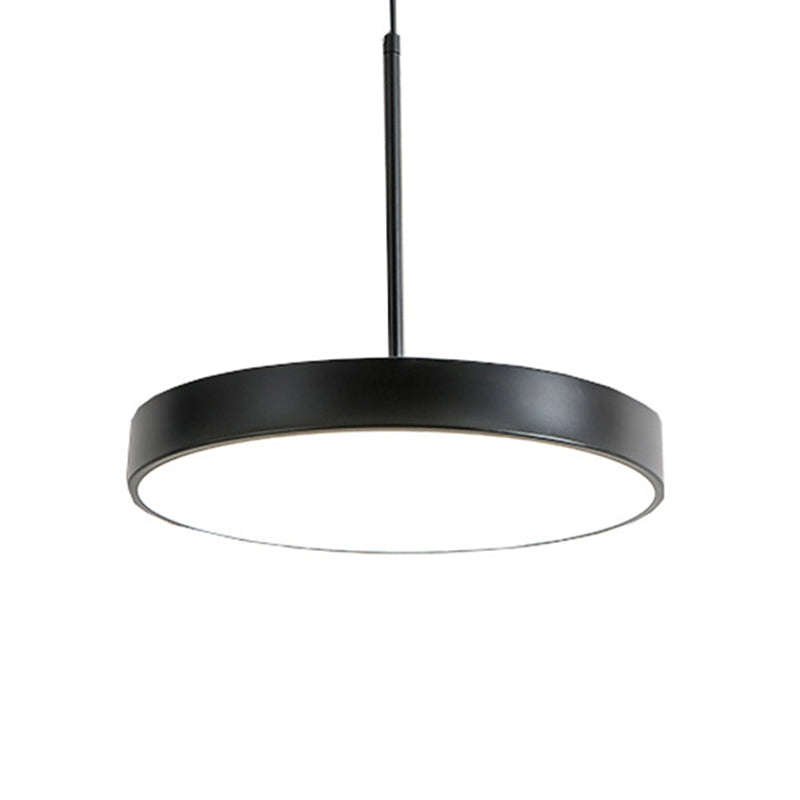 Minimalistic LED Hanging Pendant Light Circular Ceiling Lamp with Acrylic Shade for Dining Room