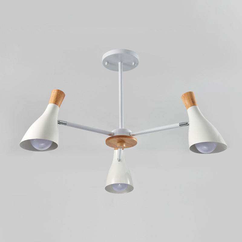 IJzeren bias-gesneden fles kroonluchter lamp macaron stijl houten hanger licht voor woonkamer