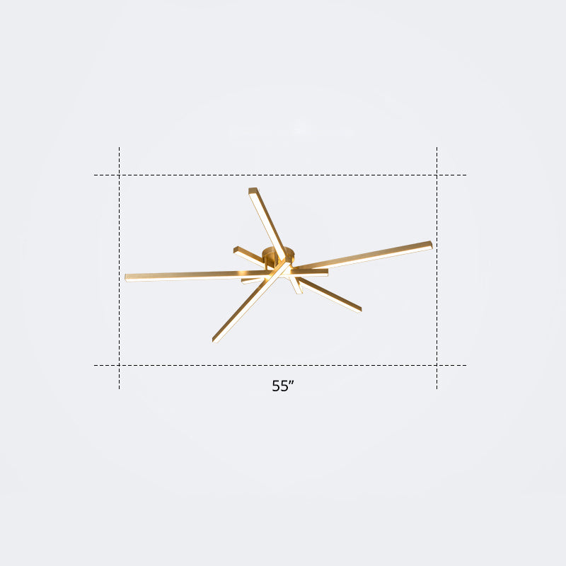 Lámpara de montaje de techo radial LED acrílico Minimalista Semi Factura de luz para sala de estar