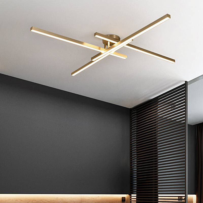 Lampada a monte a soffitto radiale Minimalista LED acrilico semifulgo semifulgo per soggiorno