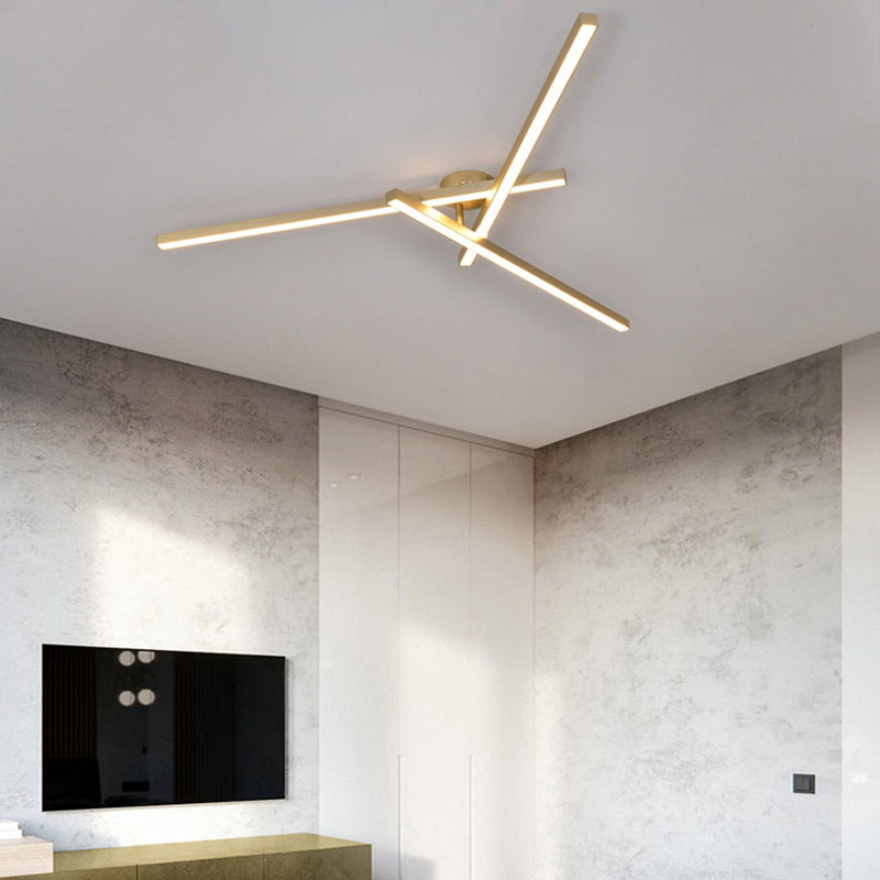 Lampada a monte a soffitto radiale Minimalista LED acrilico semifulgo semifulgo per soggiorno