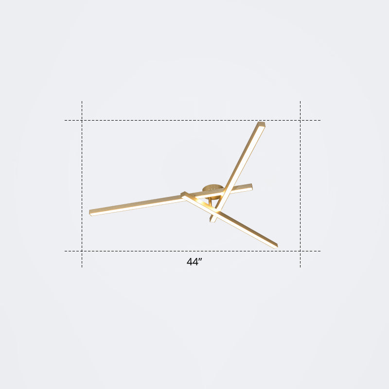 Lámpara de montaje de techo radial LED acrílico Minimalista Semi Factura de luz para sala de estar