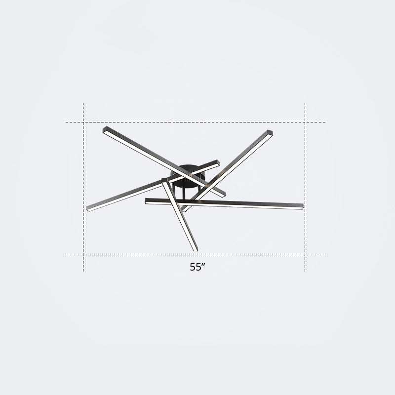 Lámpara de montaje de techo radial LED acrílico Minimalista Semi Factura de luz para sala de estar