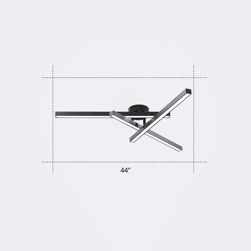 Lámpara de montaje de techo radial LED acrílico Minimalista Semi Factura de luz para sala de estar