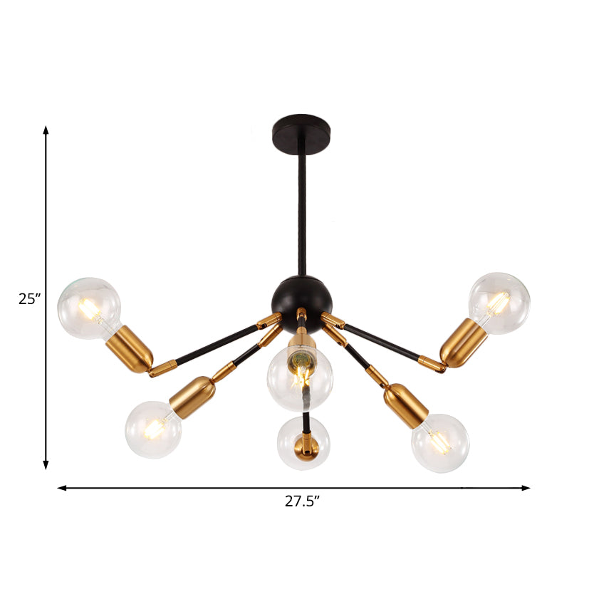 Abstract Metal Chandelier Lighting Modernist Multi Lights Gold Hanging Ceiling Lamp Fixture for Bedroom