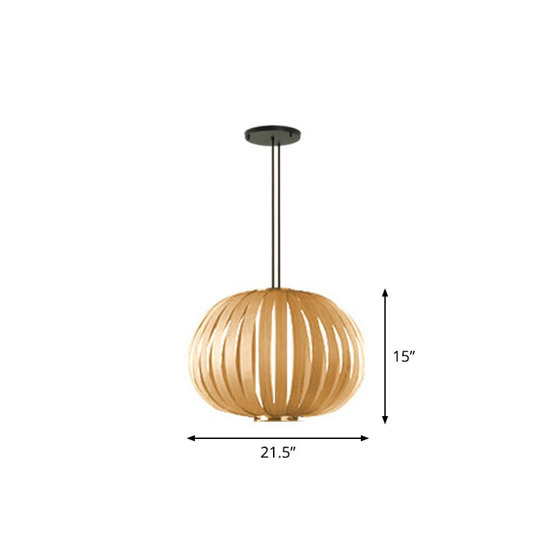 Sphere Restaurant Suspension Éclairage en bois Single-Bulb Pendre minimaliste Kit d'éclairage