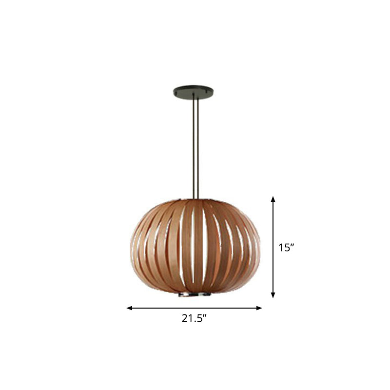 Sphere Restaurant Suspension Éclairage en bois Single-Bulb Pendre minimaliste Kit d'éclairage