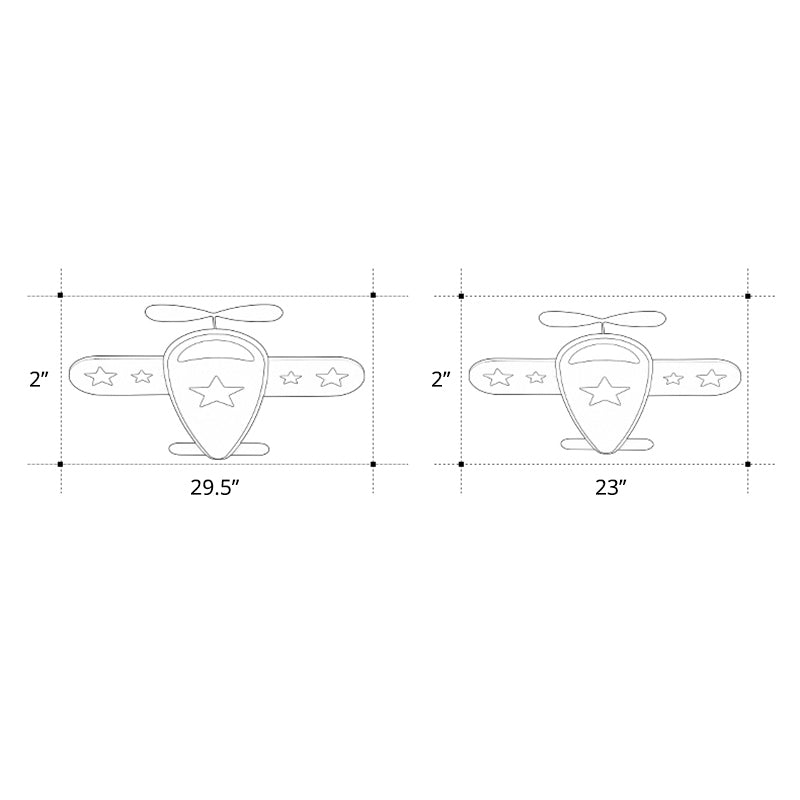 Airplane Massimale Flush Light Fixture Cartoon Metal Boys Room LED Flush Mount in Red - Navy Blue