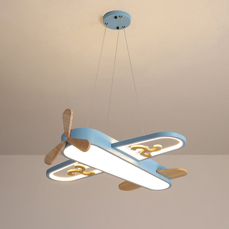 Kindervliegtuigvormige hangende lamp acryl slaapkamer led kroonluchter hanglampje