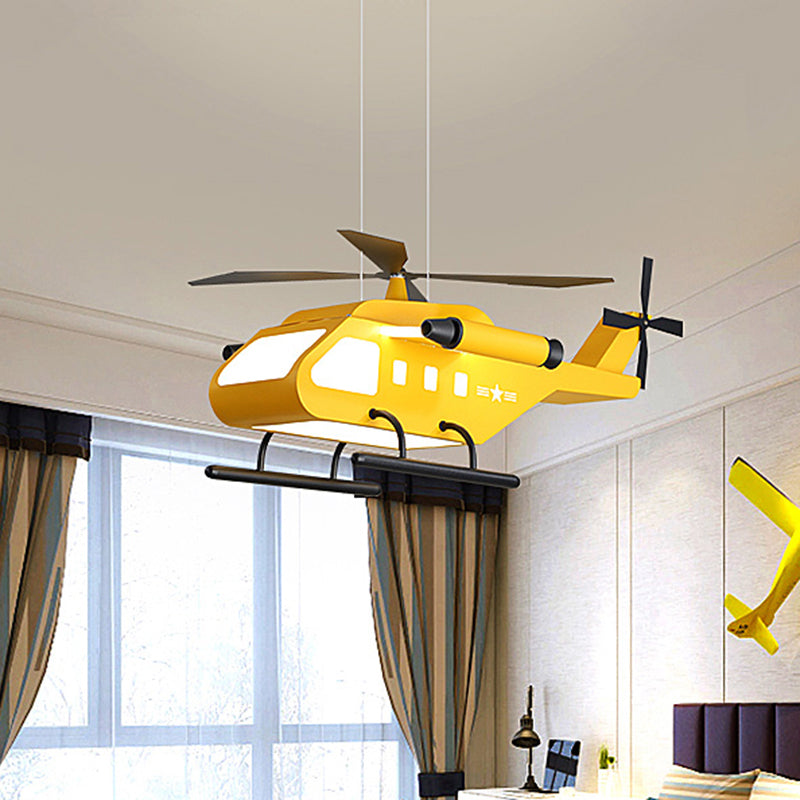 Lampada a sospensione a LED in elicottero Lampada per camera da letto in metallo per bambini