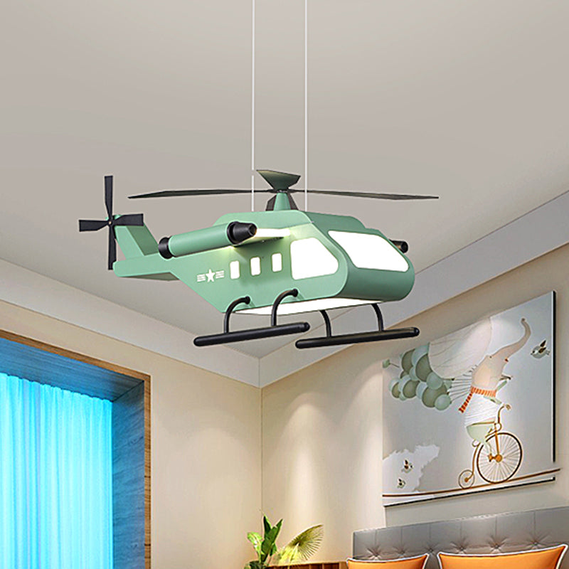 Helikopter LED Suspension Licht armatuur Kinderstijl metalen slaapkamer kroonluchter lamp