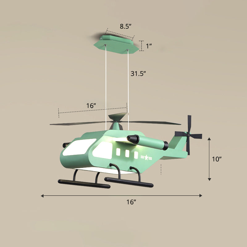 Helikopter LED Suspension Licht armatuur Kinderstijl metalen slaapkamer kroonluchter lamp