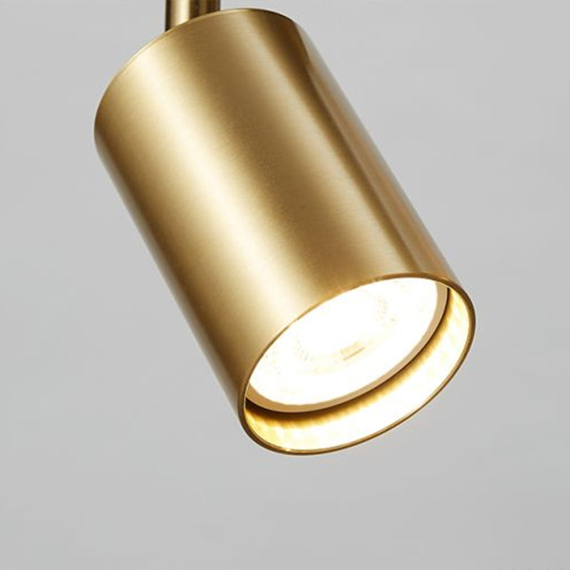 Minimalistic Spotlight Led Flush Ceiling Light Gold Tubular Track Light with Metal Shade