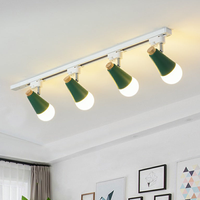 Spettada a forma di cono Luce per binario Macaron Metal Corridor Semi-Flush Mount Light Set