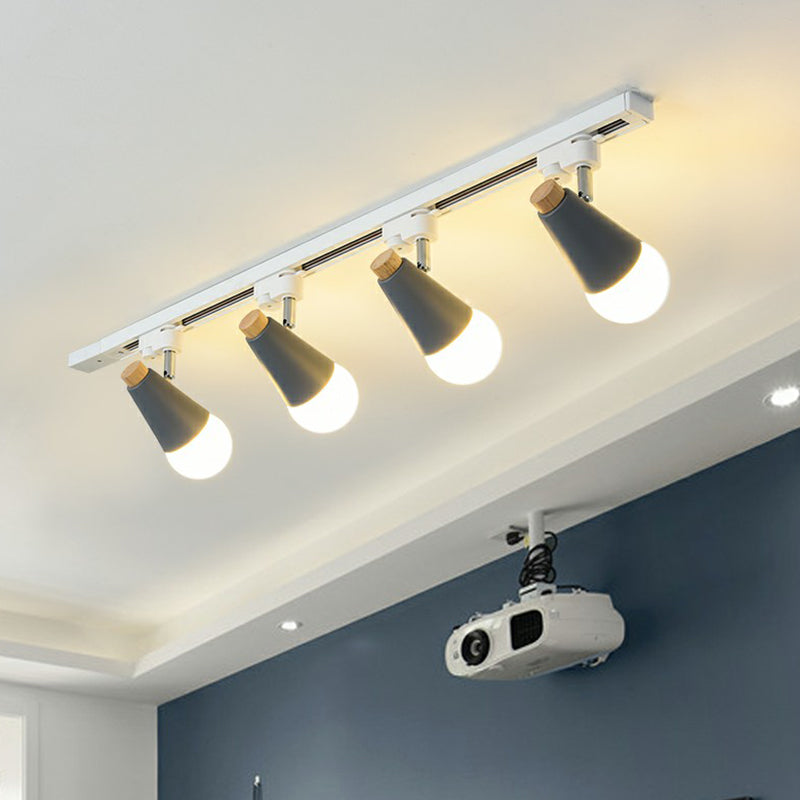 Spettada a forma di cono Luce per binario Macaron Metal Corridor Semi-Flush Mount Light Set