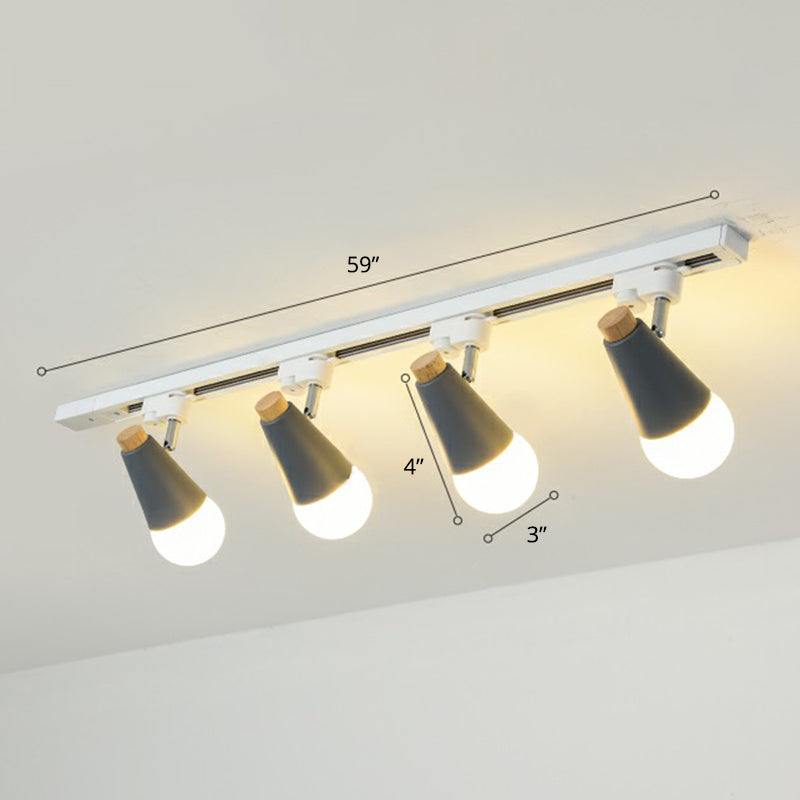 Spettada a forma di cono Luce per binario Macaron Metal Corridor Semi-Flush Mount Light Set