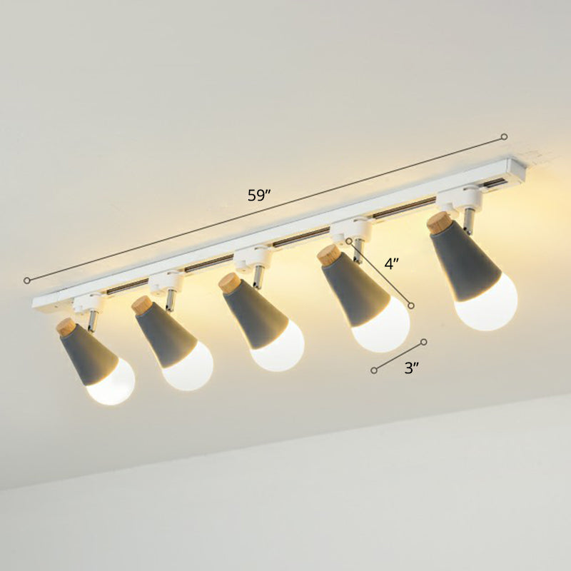 Spettada a forma di cono Luce per binario Macaron Metal Corridor Semi-Flush Mount Light Set