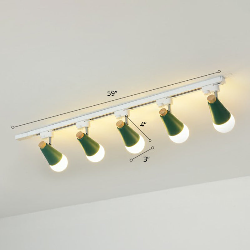 Spettada a forma di cono Luce per binario Macaron Metal Corridor Semi-Flush Mount Light Set