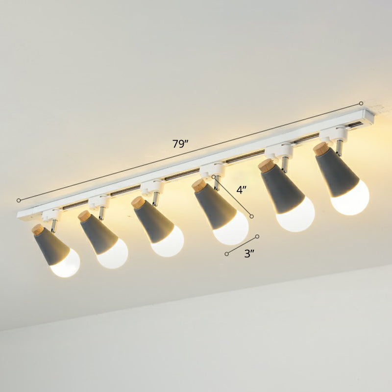 Spettada a forma di cono Luce per binario Macaron Metal Corridor Semi-Flush Mount Light Set