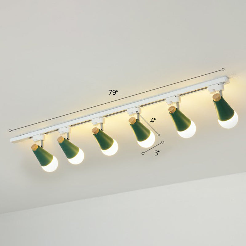 Spettada a forma di cono Luce per binario Macaron Metal Corridor Semi-Flush Mount Light Set